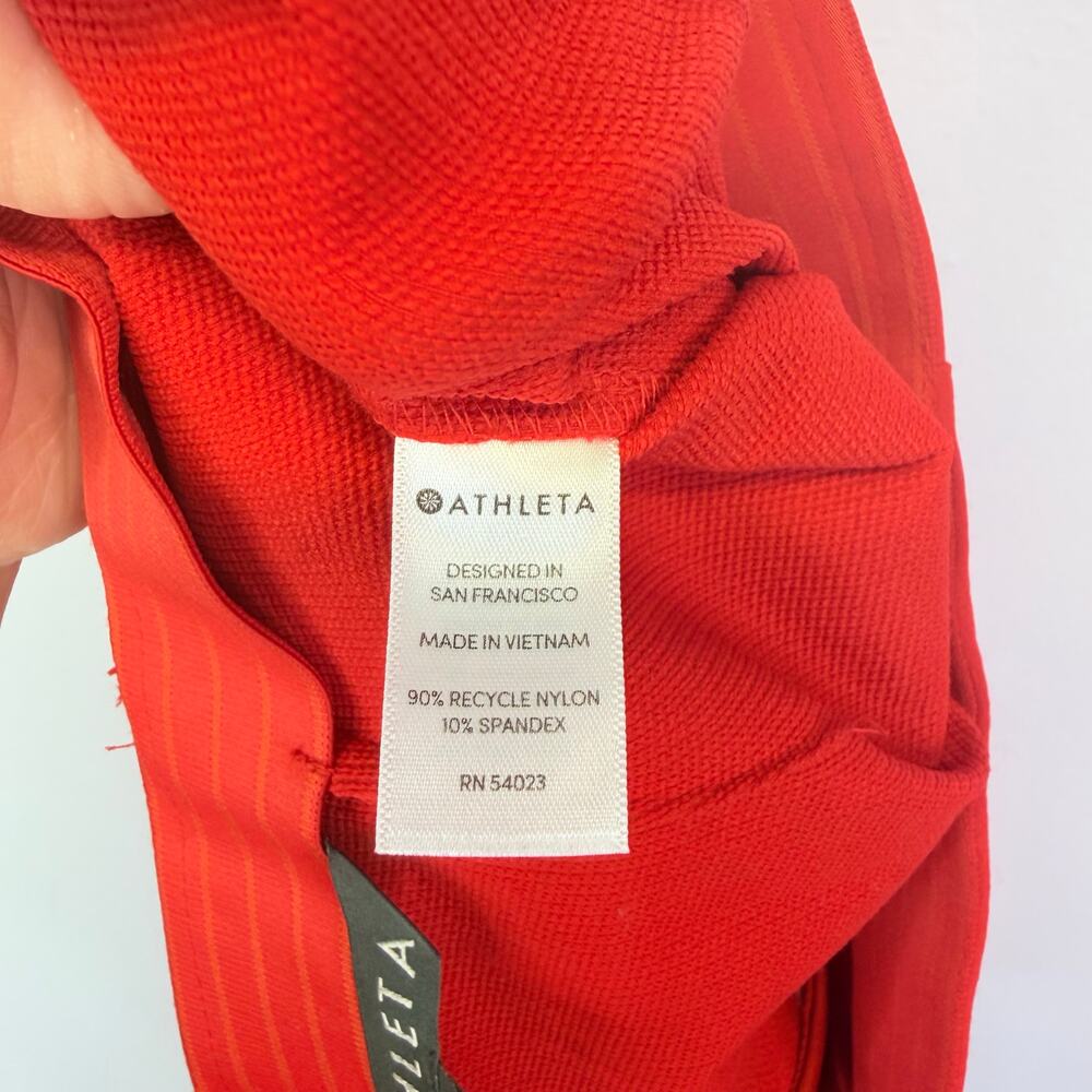 Athleta Red Mid Rise Back Zip Compression Pants Women's 14 Pockets Stretch - Picture 7 of 7